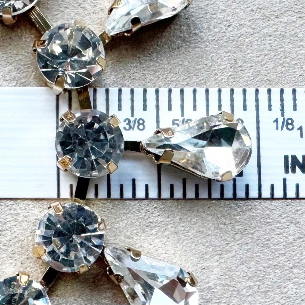 Anthropologie Clear Rhinestone Teardrop Necklace - Picture 16 of 16